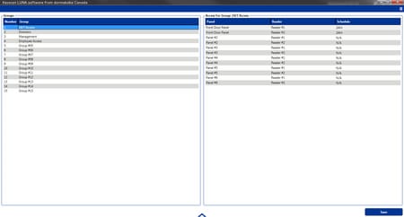 Keyscan LUNA Software Screenshot - Access Levels Screen